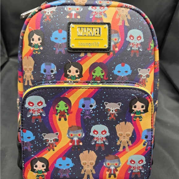 Loungefly Marvel Guardians of the Galaxy Chibi matching backpack and wallet - Picture 2 of 6